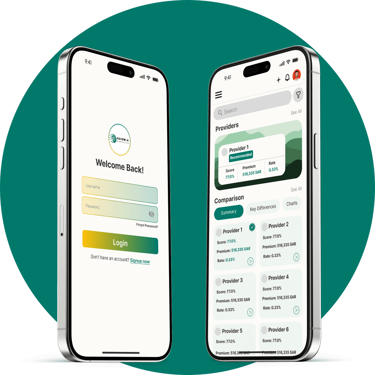 HAKEM AI Mobile Mockups